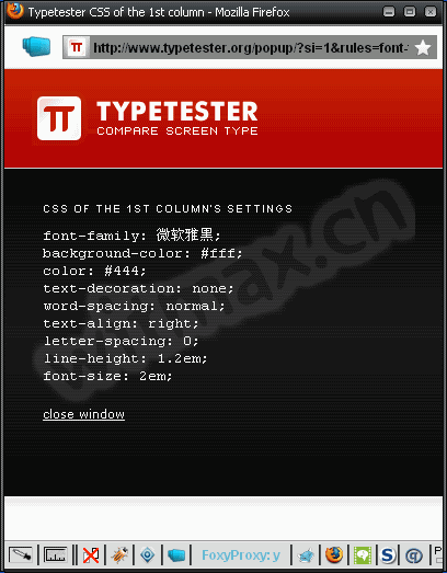 TypeTester生成CSS样式